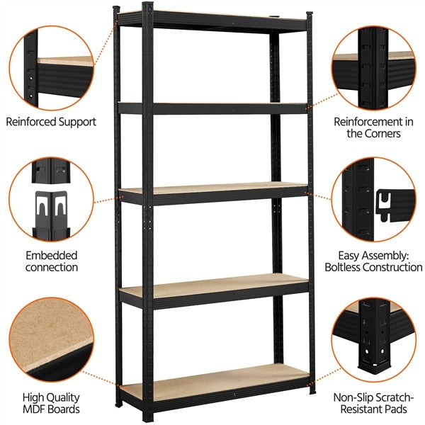 Yaheetech Storage Shelves. 5 Tier (35.5 W?? 12 D ?? 71 H Inches) - Image 3