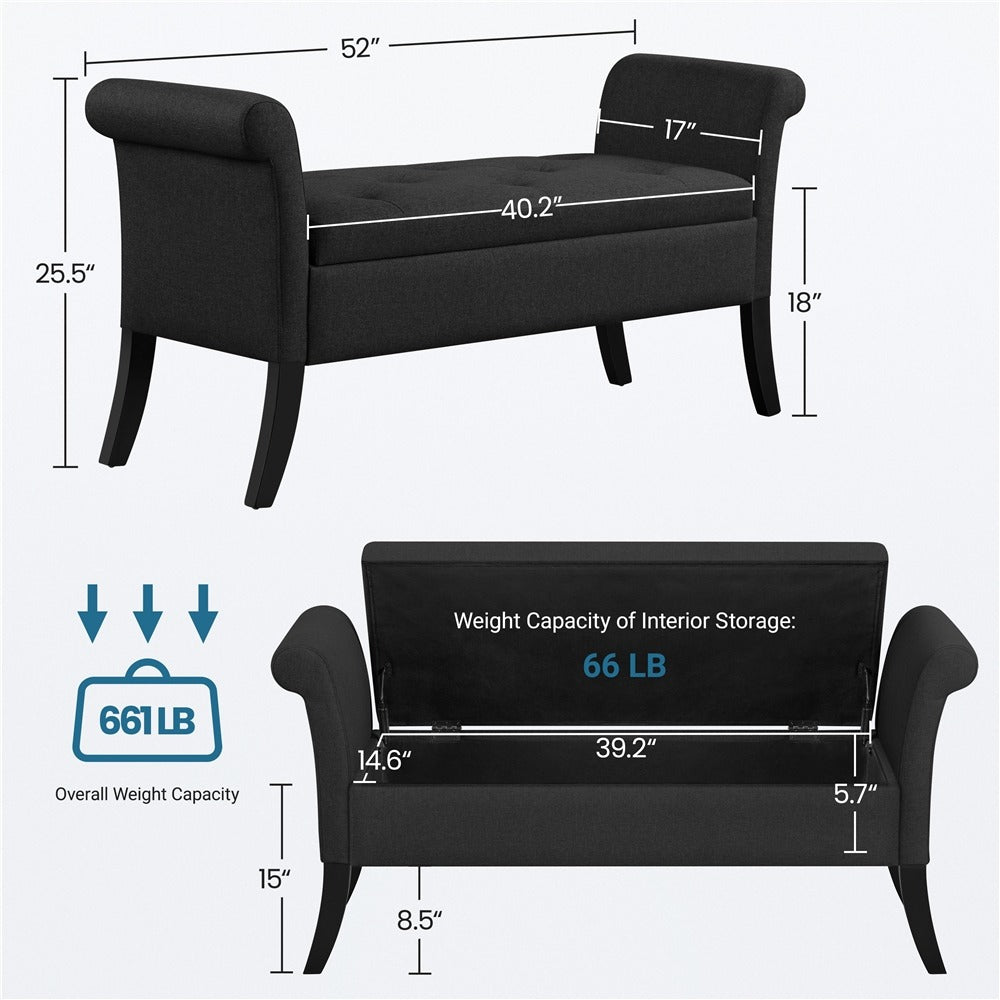Yaheetech Ottoman with Storage. 52 - Image 5