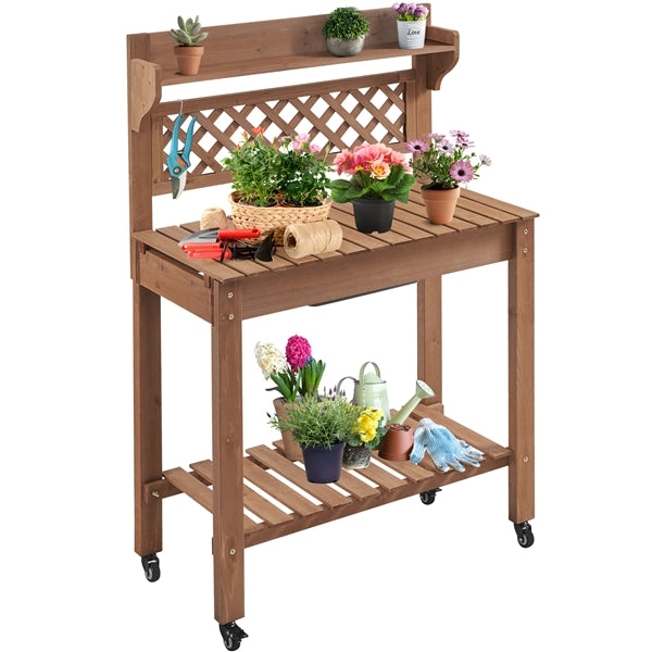 Yaheetech Potting Bench Table Removable Sink/Storage Shelf - Image 3