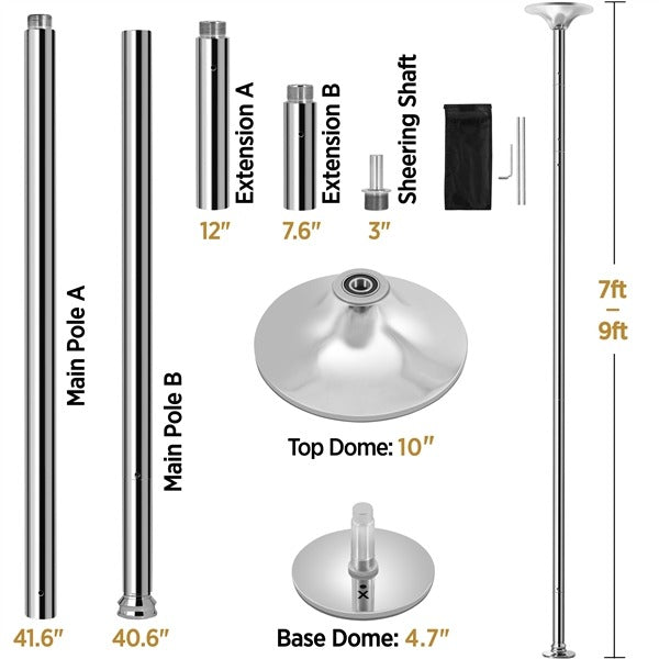 Yaheetech Portable 45mm Spinning Static Dancing Pole - Image 2