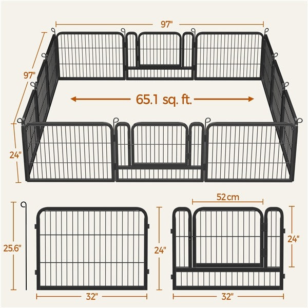 Yaheetech Wide Panel Dog Playpen. 12 Panels 24/32 inch - Image 4
