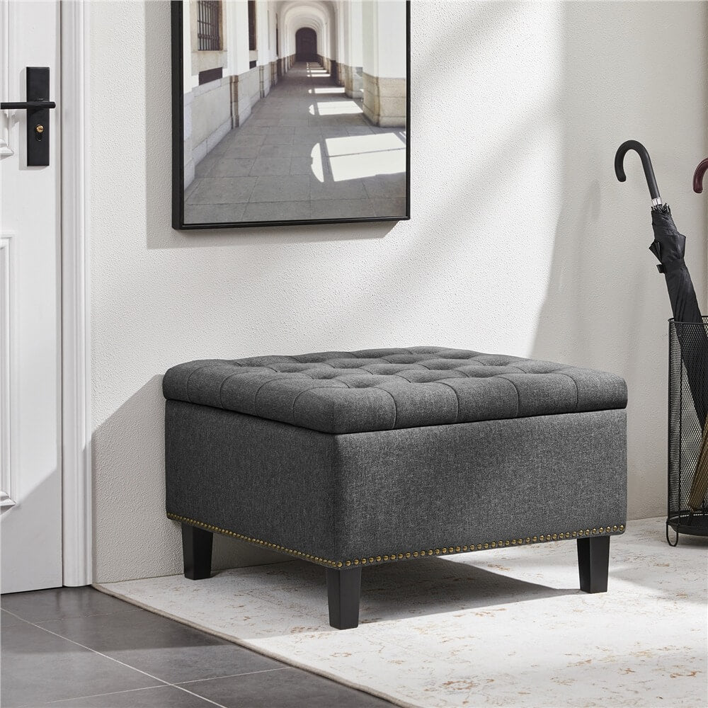 Yaheetech 28-inch Entryway Ottoman Bench with Storage - Image 7
