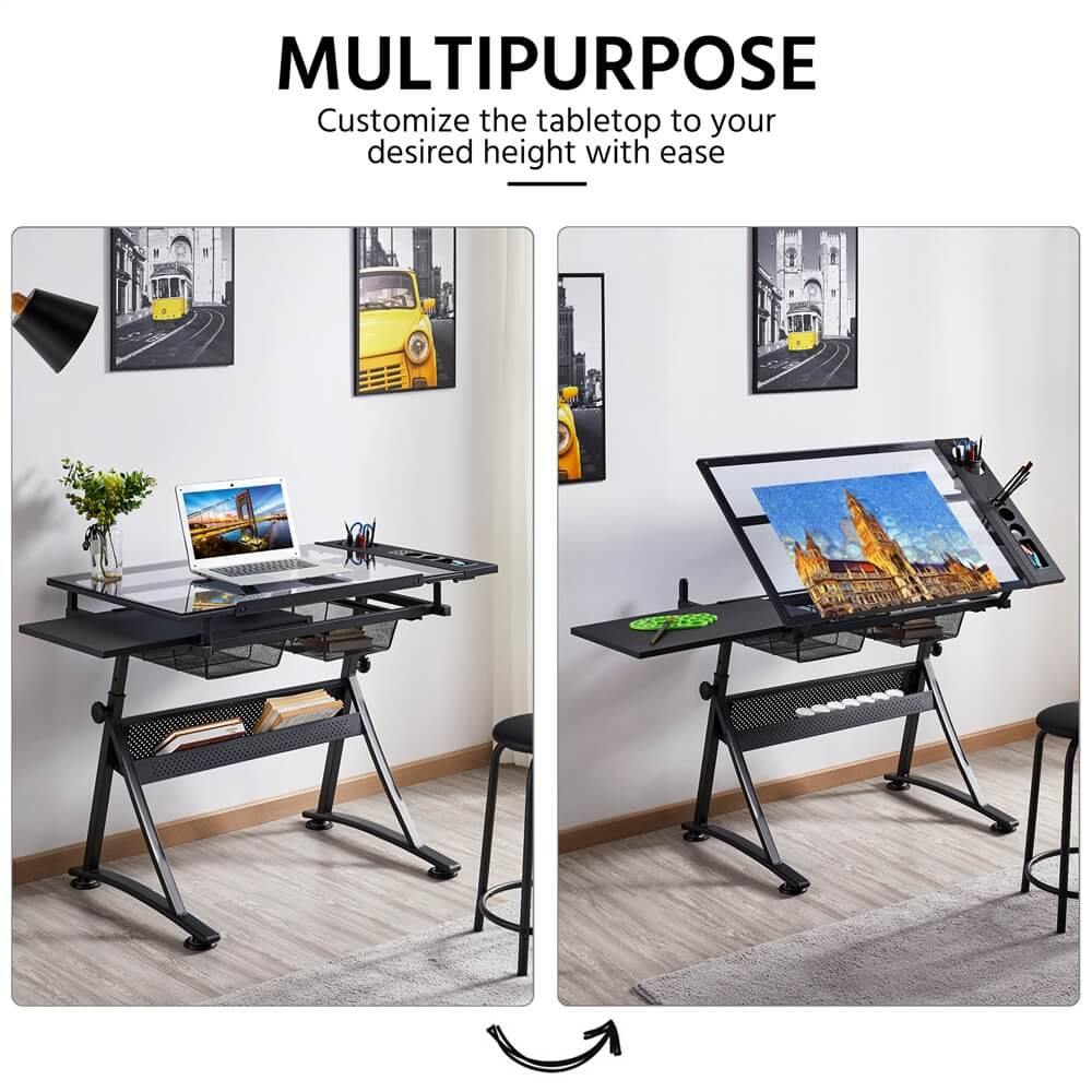 Yaheetech Glass Drafting Table 28'' to 36'' - Image 8