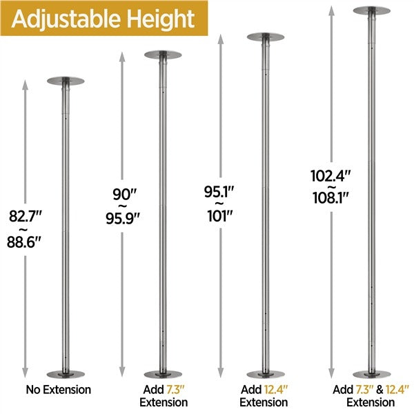 Yaheetech Portable Dancing Pole Height Adjustable 6.9ft-9ft - Image 5