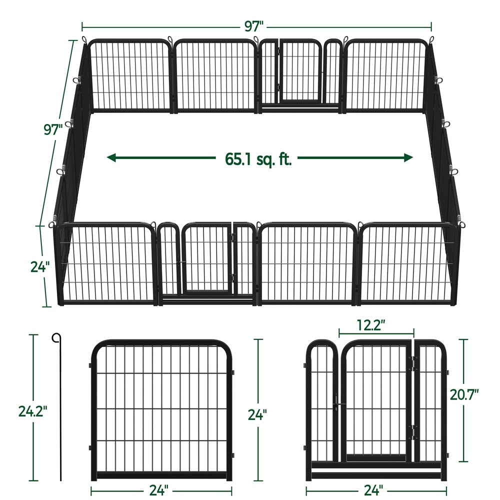Yaheetech Dog Playpen Outdoor. 24 inch 16/12 Panels - Image 4