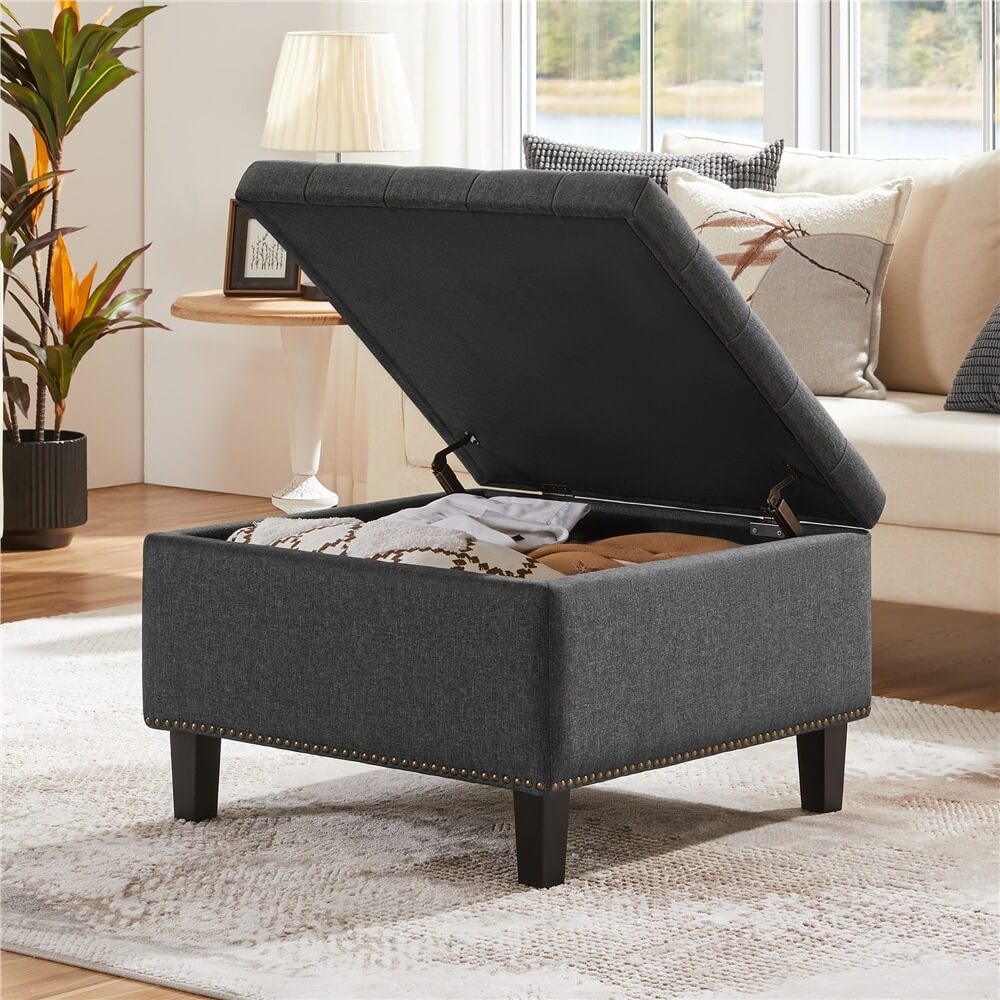 Yaheetech 28-inch Entryway Ottoman Bench with Storage - Image 8