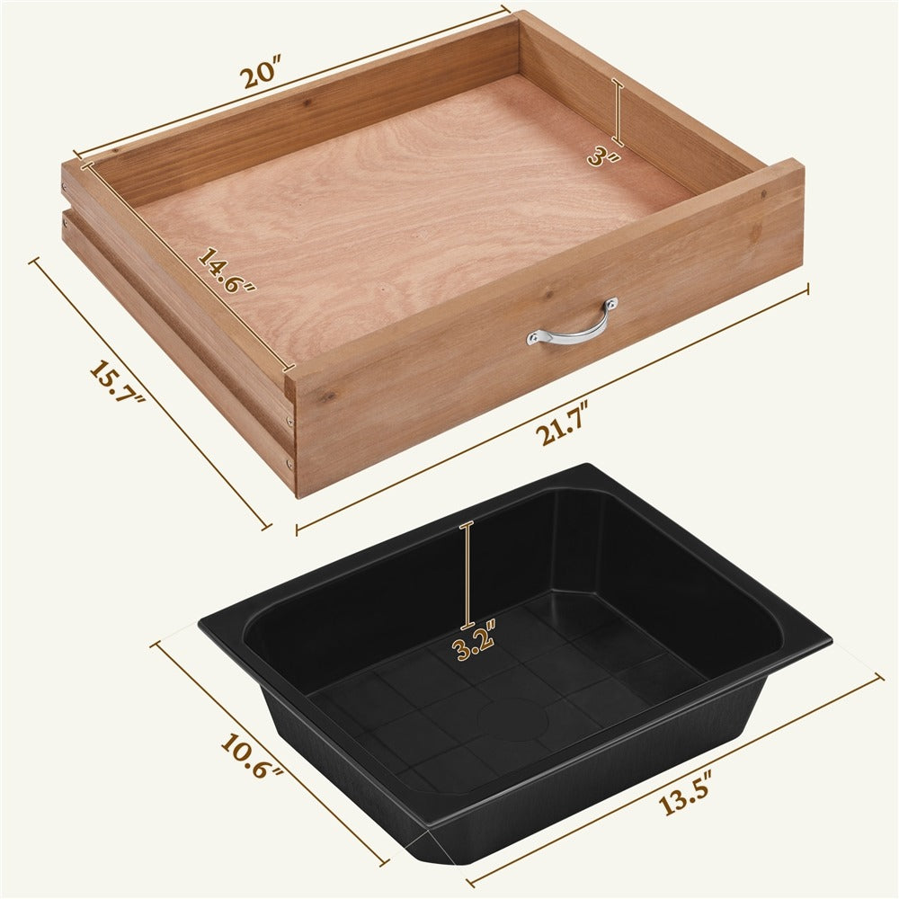 Yaheetech Outdoor Garden Work Bench Sink Drawer Rack Shelves - Image 6