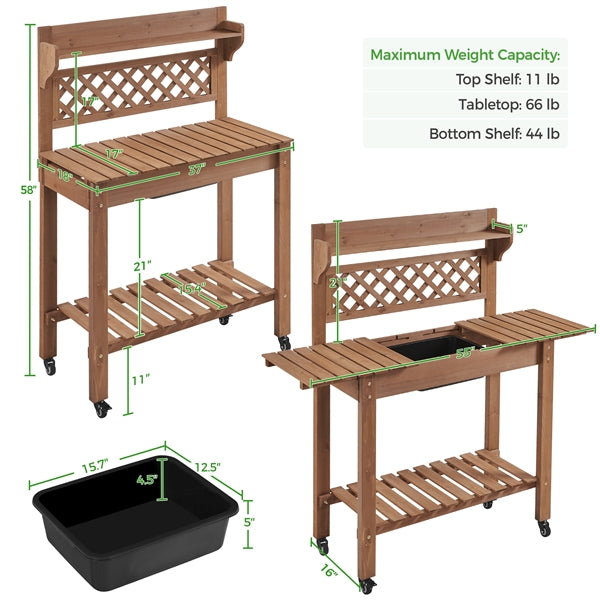 Yaheetech Potting Bench Table Removable Sink/Storage Shelf - Image 7