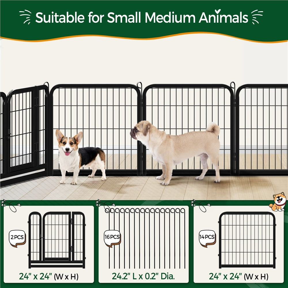 Yaheetech Dog Playpen Outdoor. 24 inch 16/12 Panels - Image 6