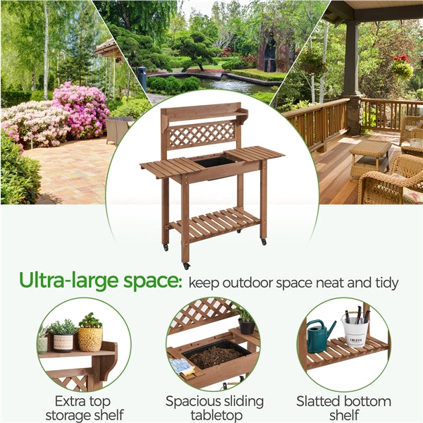 Yaheetech Potting Bench Table Removable Sink/Storage Shelf - Image 9