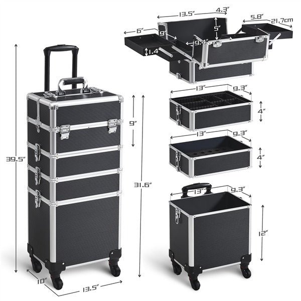 Yaheetech Professional Makeup Train Case 5 in 1 - Image 3
