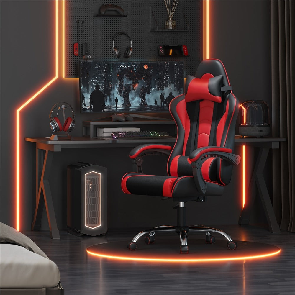 Yaheetech Computer Office Chair with Headrest and Massage Lumbar Support - Image 8