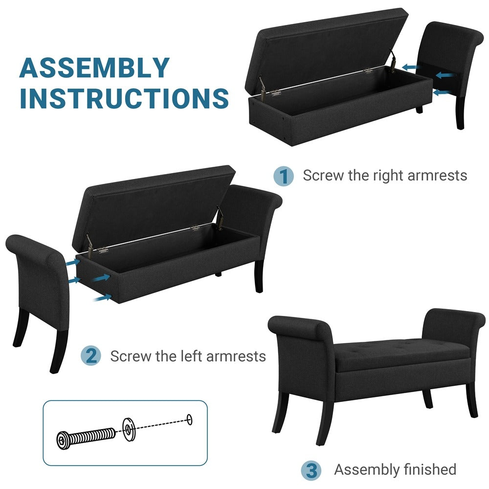 Yaheetech Ottoman with Storage. 52 - Image 8
