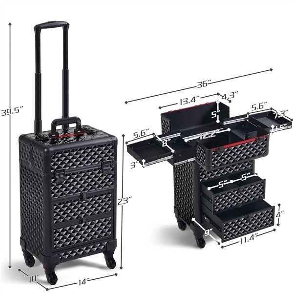 Yaheetech Rolling Makeup Train Case - Image 4