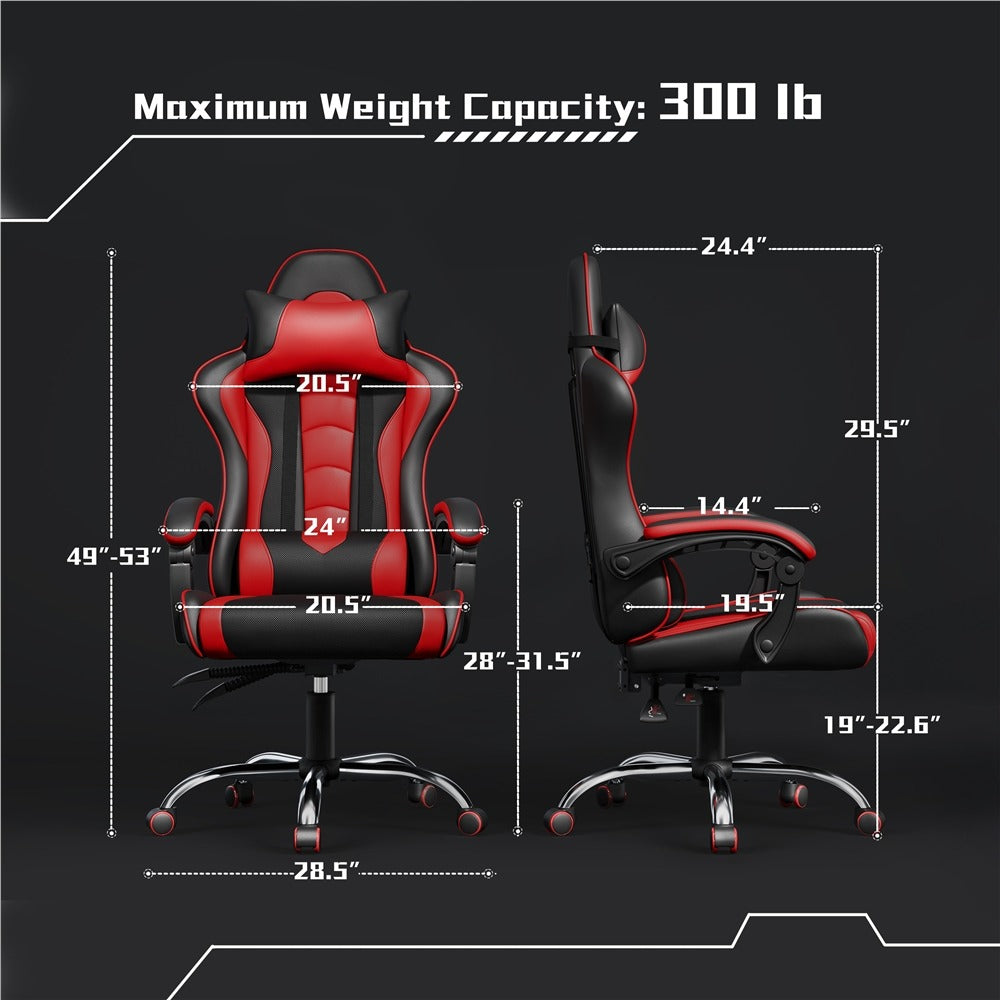 Yaheetech Computer Office Chair with Headrest and Massage Lumbar Support - Image 4