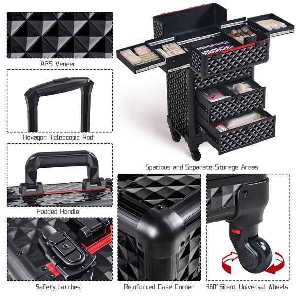 Yaheetech Rolling Makeup Train Case - Image 7
