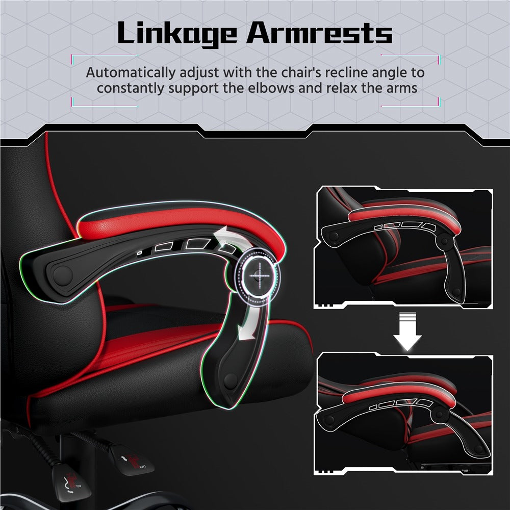 Yaheetech Computer Office Chair with Headrest and Massage Lumbar Support - Image 6