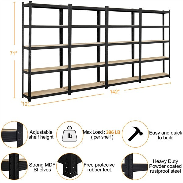 Yaheetech Storage Shelves. 5 Tier (35.5 W?? 12 D ?? 71 H Inches) - Image 6