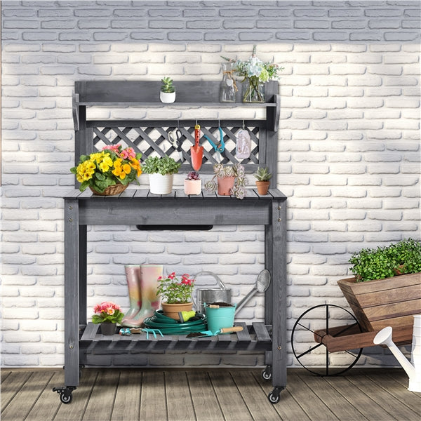 Yaheetech Potting Bench Table Removable Sink/Storage Shelf - Image 6