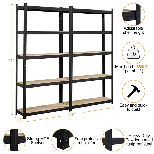 Yaheetech Storage Shelves. 5 Tier (35.5 W?? 12 D ?? 71 H Inches) - Image 4