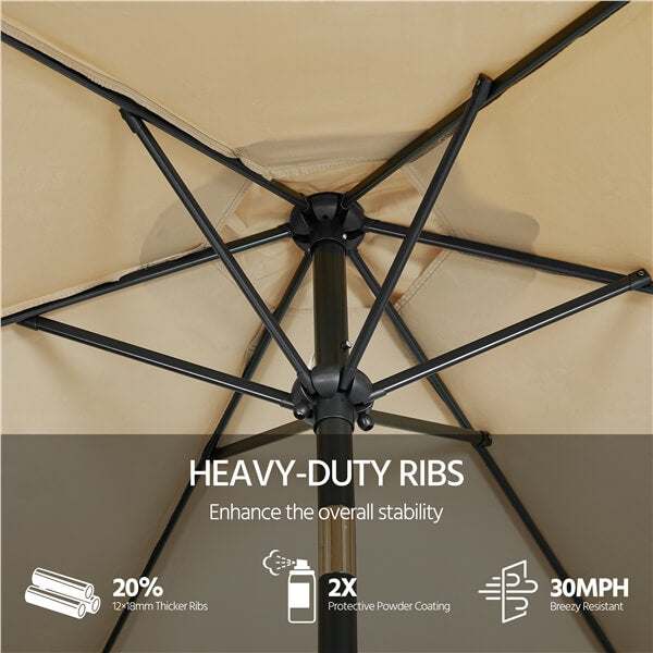 Yaheetech Outdoor Table Umbrella with Push Button Tilt and Crank - Image 9
