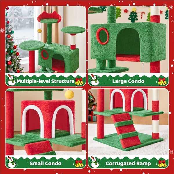 54.5'' Tall Cat Tree Condo Kitten Tree Tower - Image 2