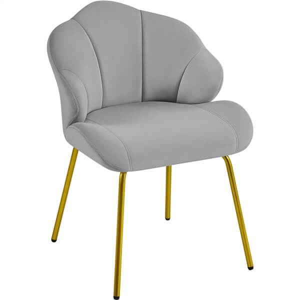 Yaheetech Velvet Accent Chair with Shell-Shaped Backrest - Image 6