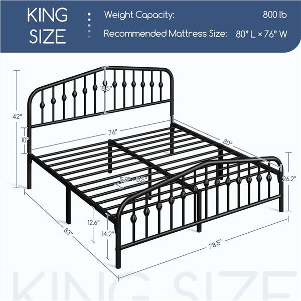 Yaheetech Yaheetech King Platform Bed Frame - Image 4
