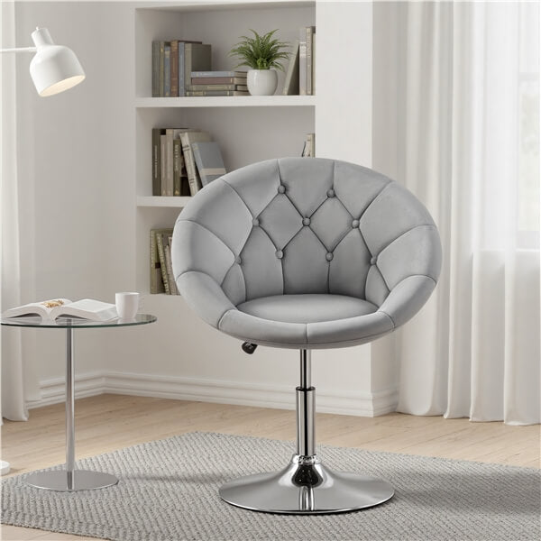 Yaheetech Height Adjustable Modern Round Barrel Chair - Image 5
