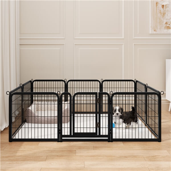 24?? Tall 2-Panel Metal Dog Playpen with Door - Image 4