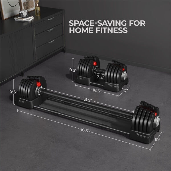 Yaheetech Adjustable Dumbbell Set 90lbs Fast Adjust Dumbbells - Image 2