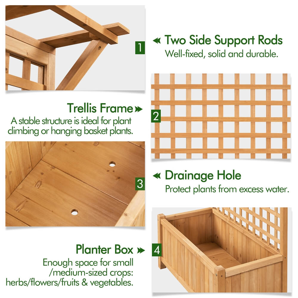 Yaheetech 72 H Wood Planter Raised Bed - Image 7