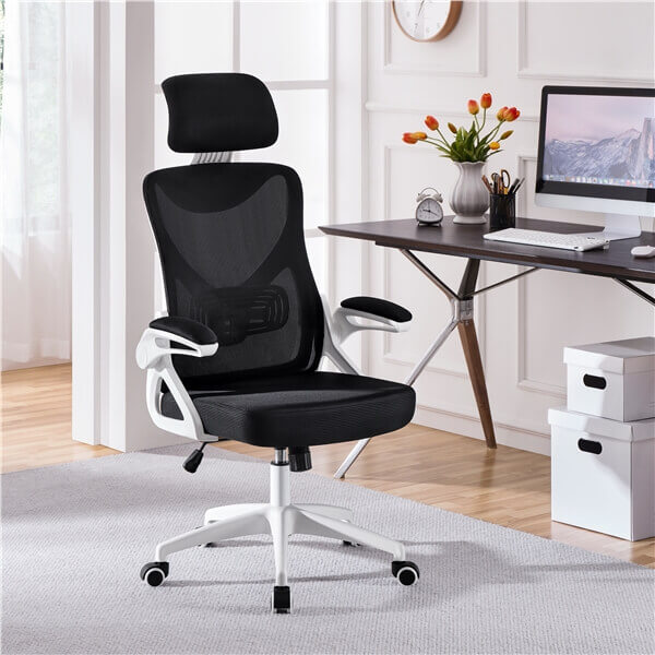 Yaheetech High Back Mesh Office Chair with 90?? Flip-up Armrest - Image 4
