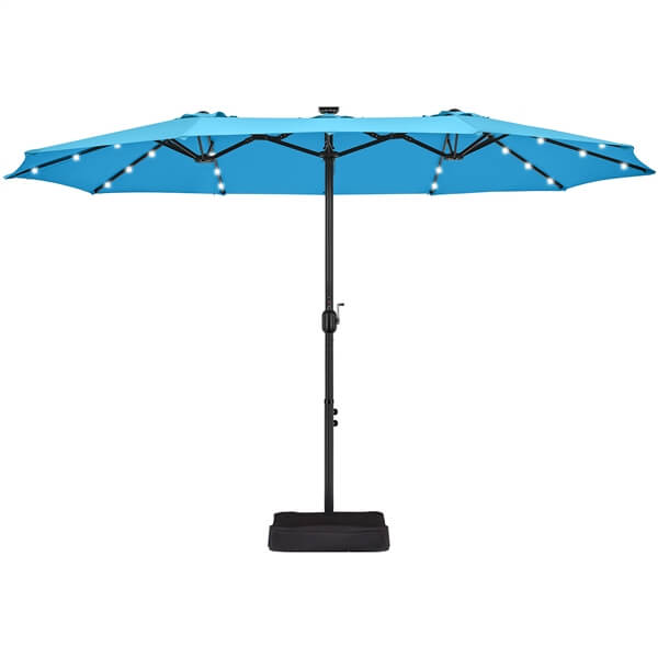 Yaheetech 13 ft Large Patio Umbrella with Solar Lights Double-Sided - Image 5