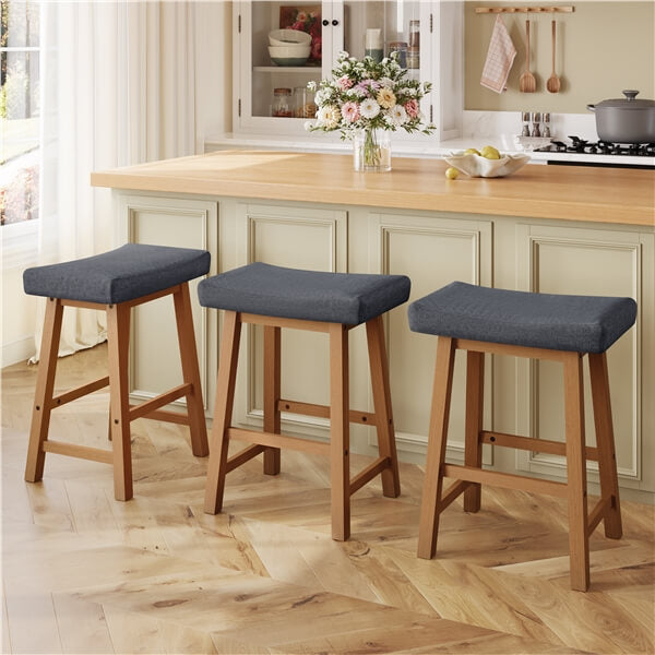 Set of 3 Farmhouse Counter Height Bar Stools - Image 7