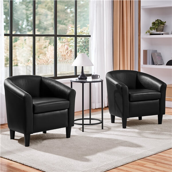Yaheetech Upholstered Barrel Chair - Image 5