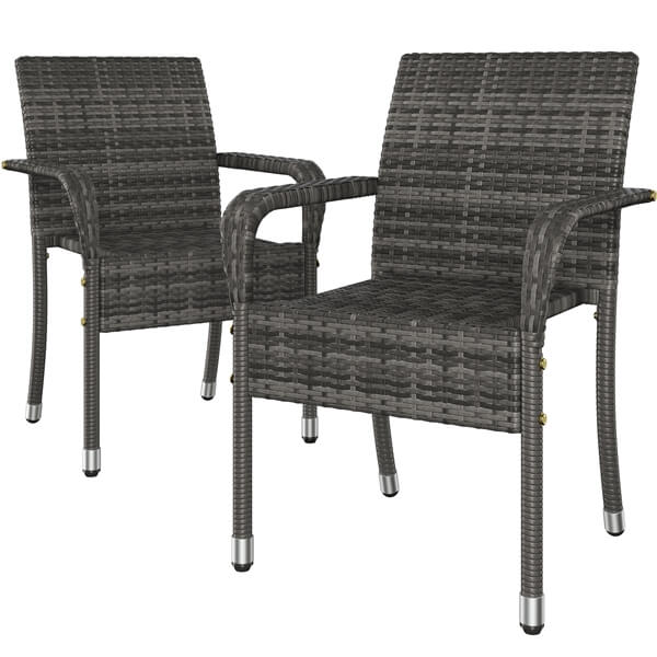 Yaheetech Set of 2 PE Outdoor Rattan Chair - Image 3