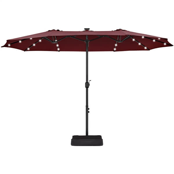 Yaheetech 13 ft Large Patio Umbrella with Solar Lights Double-Sided - Image 7