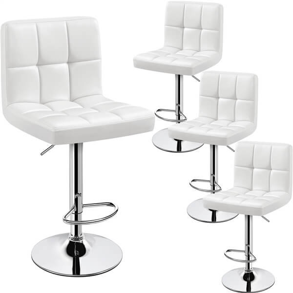 Yaheetech Adjustable PU Leather Swivel Barstools - Image 9