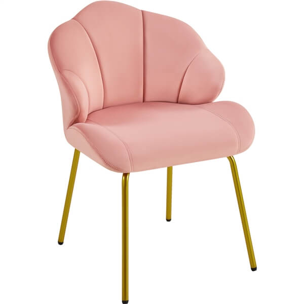 Yaheetech Velvet Accent Chair with Shell-Shaped Backrest - Image 9