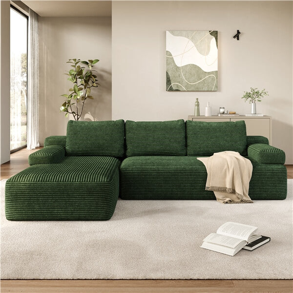 Yaheetech 110a 3 Corduroy Modular Sectional Sofa - Image 8
