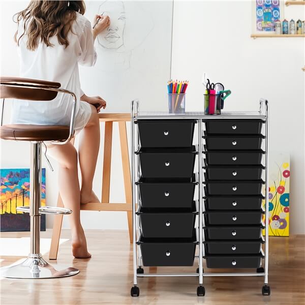Yaheetech Utility Storage Cart with Wheels - Image 6