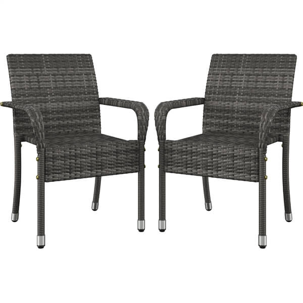 Yaheetech Set of 2 PE Outdoor Rattan Chair - Image 4