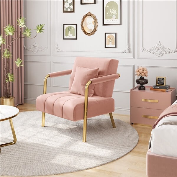 Yaheetech 30?? W Velvet Accent Armchair with Cozy Pillow - Image 19