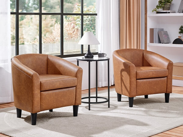 Yaheetech Upholstered Barrel Chair - Image 13