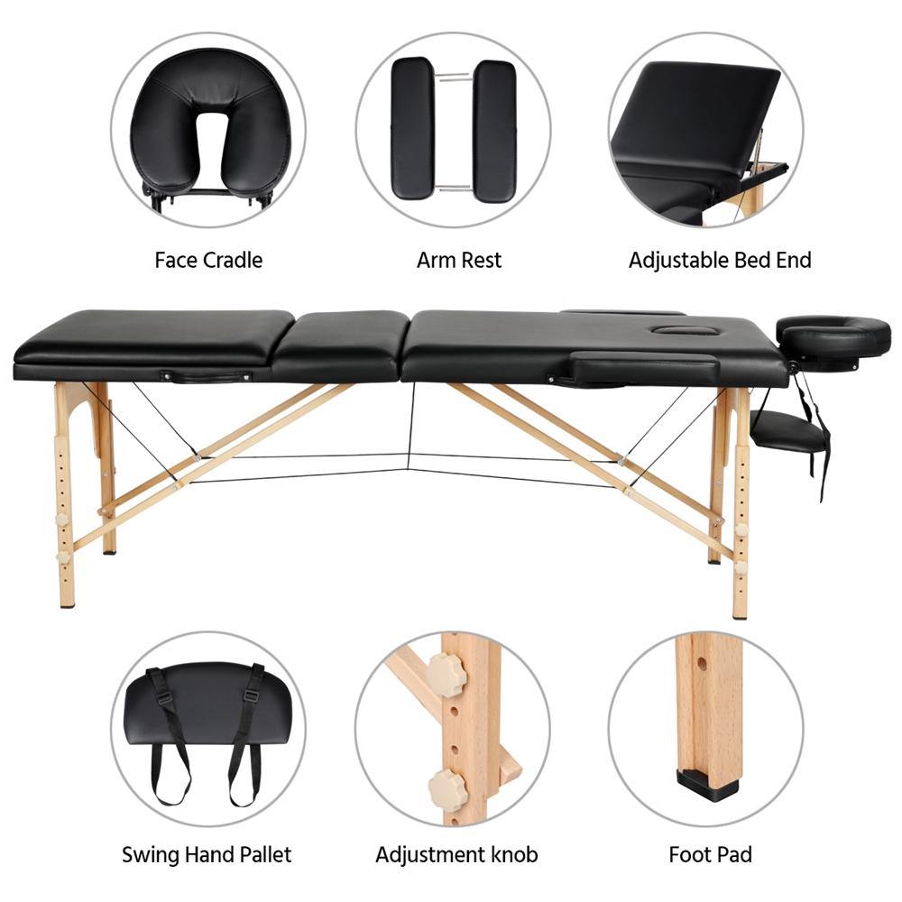 Yaheetech 84 Inch Adjustable 3 Fold Salon Massage Bed - Image 5