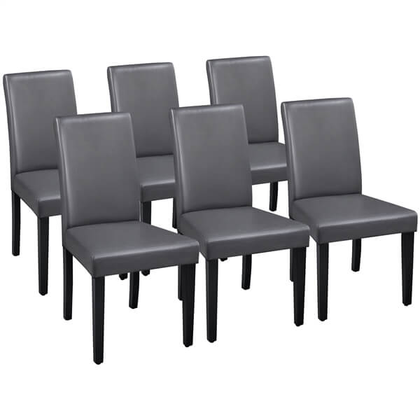 Yaheetech Dining Chairs Set of 6 Faux Leather - Image 2