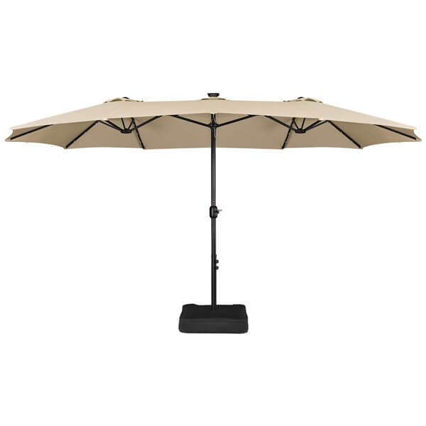 Yaheetech 15 ft Large Patio Umbrella with Solar Lights Double-Sided - Image 8