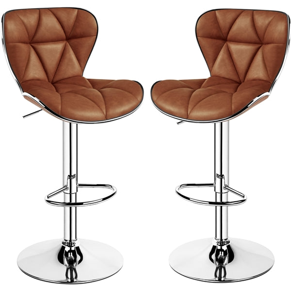 Yaheetech 22.4-30.3 Inch Adjustable Seat Height PU Leather Swivel Bar Chairs - Image 5