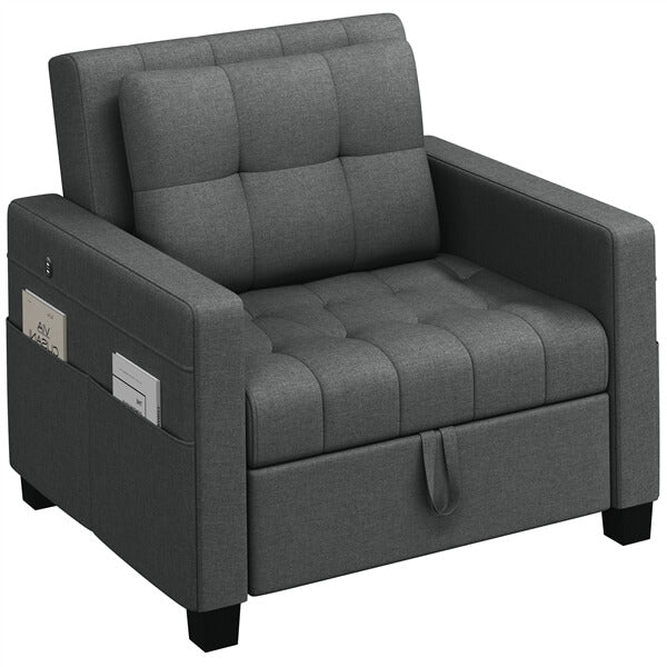 Yaheetech Sleeper Chair Convertible Chair Bed Fabric Futon Sofa Bed - Image 2